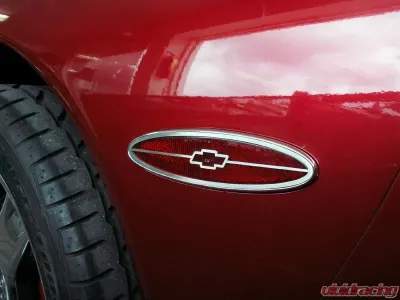 American Car Craft Side Marker Trim Polished Chevy Bowtie GML Rear Side 2pc Chevrolet Corvette 1997-2004 - ACC-032034